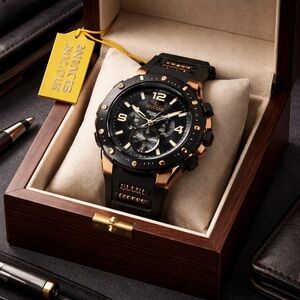 Invicta Men’s Black and Bronze Chronograph Watch hot 🔥🔥🔥sale